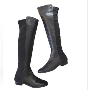 Vince Camuto Karita Knee High Black Leather Over The Knee Boots Size 6.5